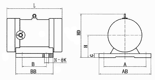 臥式振動(dòng)電機(jī)結(jié)構(gòu)圖紙